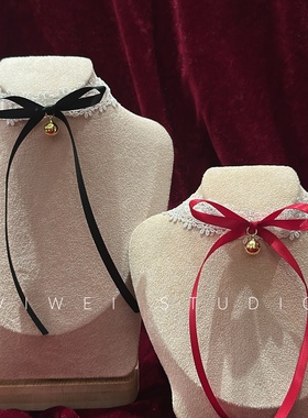 「爱丽丝少女」两色入圣诞新年洛丽塔风JK复古蝴蝶结铃铛锁骨链女