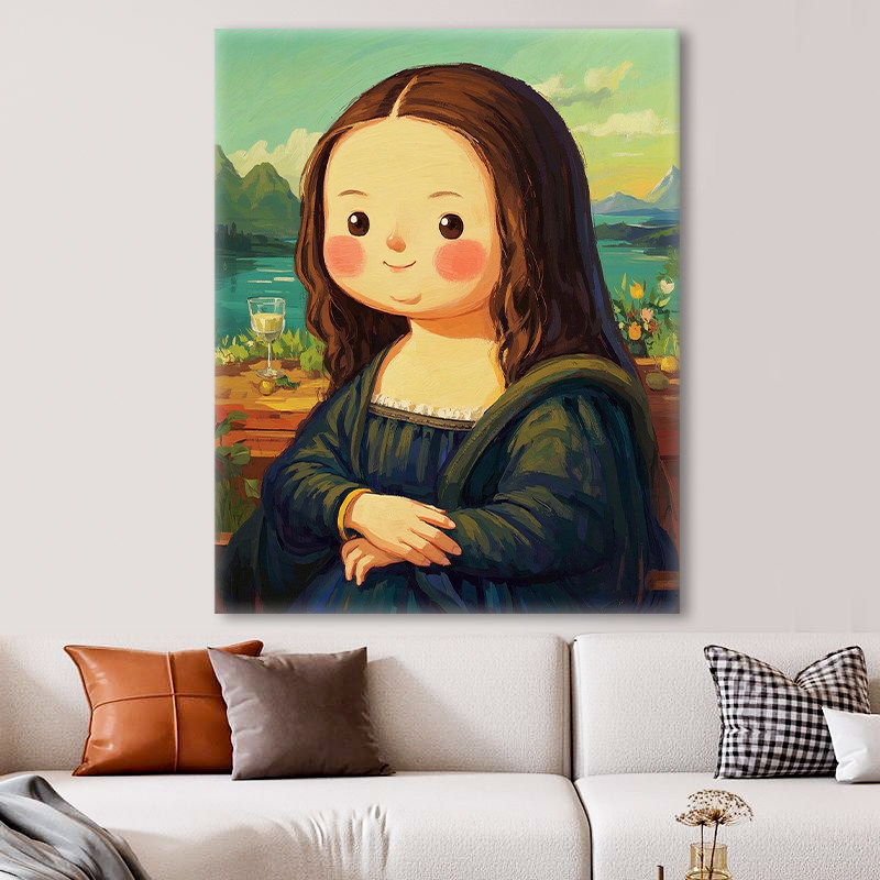 蒙娜丽莎的微笑 DIY数字油画填充Q版人物世界名画填色画画数字画