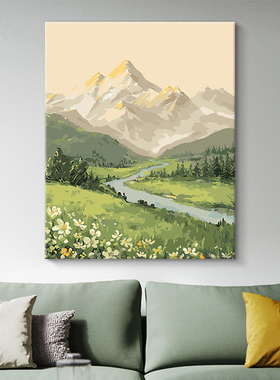 数字油画diy填色画风景装饰画手工绘油彩丙烯画画填充涂色高级感