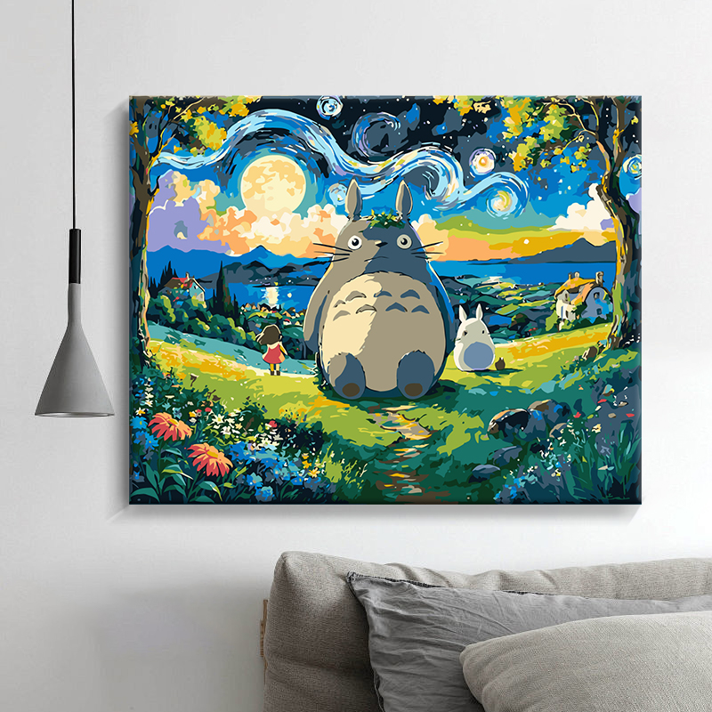 手工填色diy海景油彩丙烯画