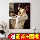 手工diy 成人数字油画填色画妆台手绘高级感心理解压画上色画治愈