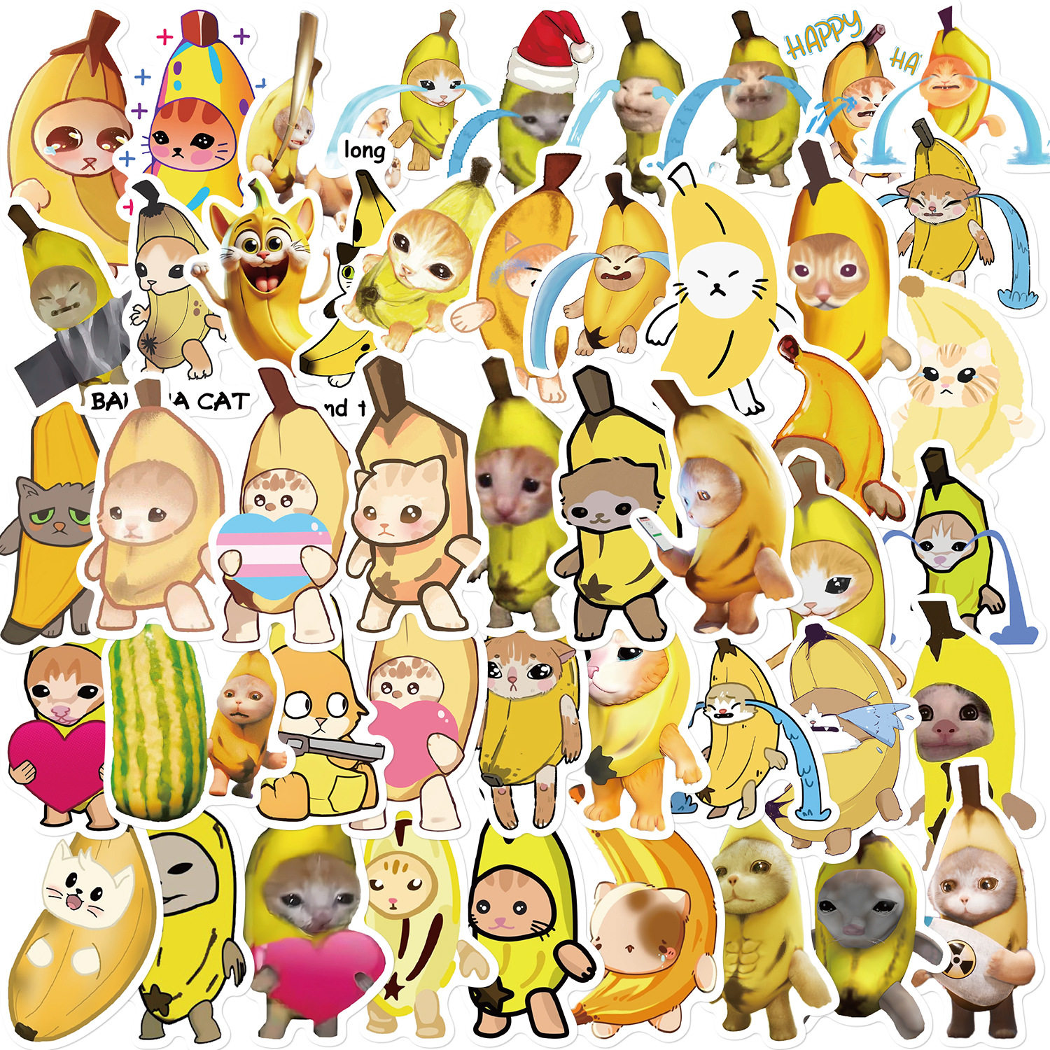 50张香蕉memes表情包创意PVC贴纸