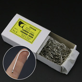 长把鱼钩海马钩长柄钩带孔直柄钩渔钩100个装 神钩鱼钩有倒刺渔具