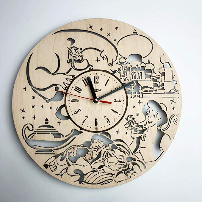 北欧木挂钟简约家用客厅阿拉丁神灯主题儿童房装饰个性创意礼物|msdalam kategori Aksesori rumah, hiasan loceng rumah/Jam Penggera, jam dinding - dari Buy2taobao.com untuk memberikan perkhidmatan ejen Taobao profesional membeli