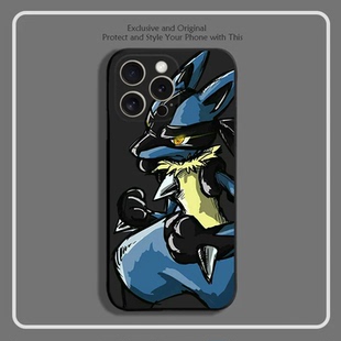 宠物小精灵周边路卡利欧手机壳适用iphone16promax硅胶vivoiqoo13苹果14小红米k80华为pura70三星s24opporeno