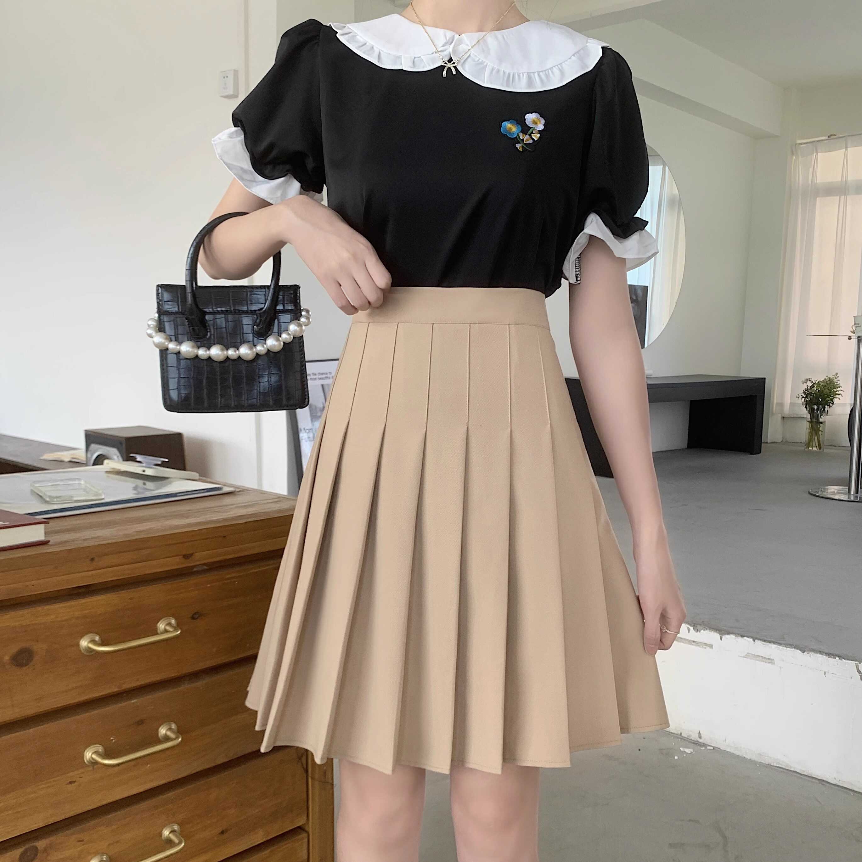 西装jk短裙a字半身裙百褶裙