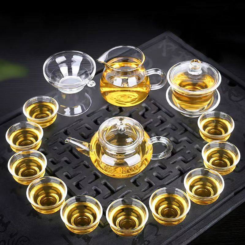 中式小清新玻璃耐热玻璃茶具小茶壶泡茶器办公室会客功夫花茶壶