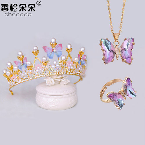儿童皇冠戒指项链套装月销2000+