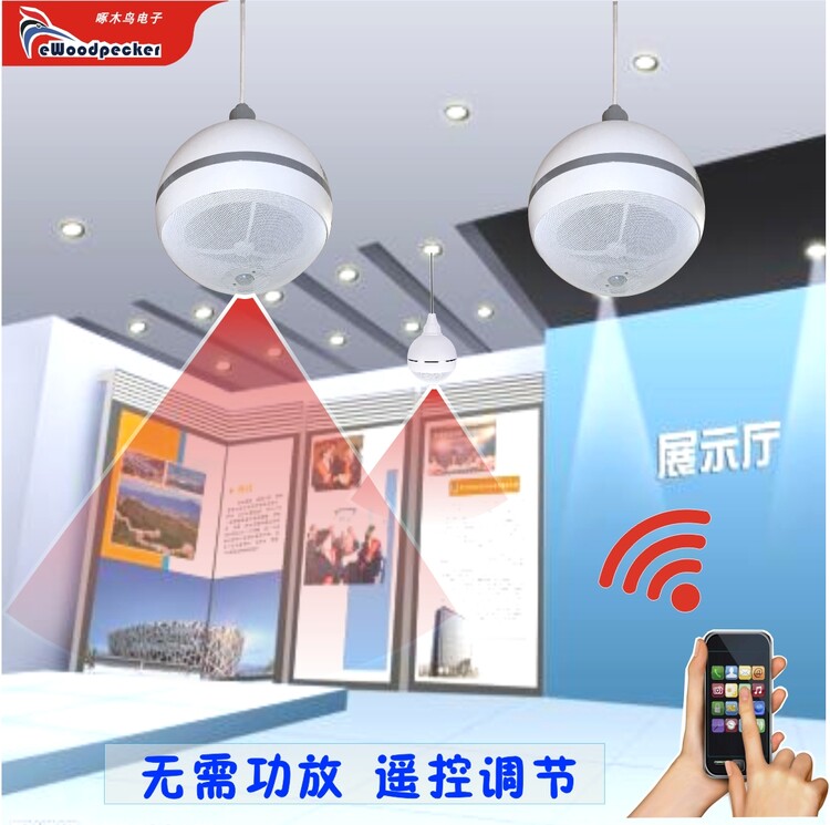 展馆自动讲解展示厅吊球感应播放音箱无线手机更新厂家直销SP22-6