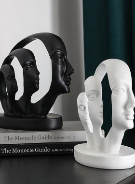 抽象艺术摆件桌面黑白舞者创意人物小众高级感家居简约现代装饰品