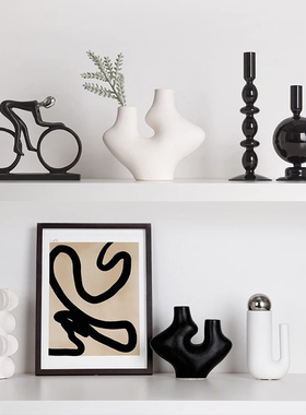 现代抽象摆件客厅酒柜装饰品北欧风高级感小众玄关艺术书柜桌面
