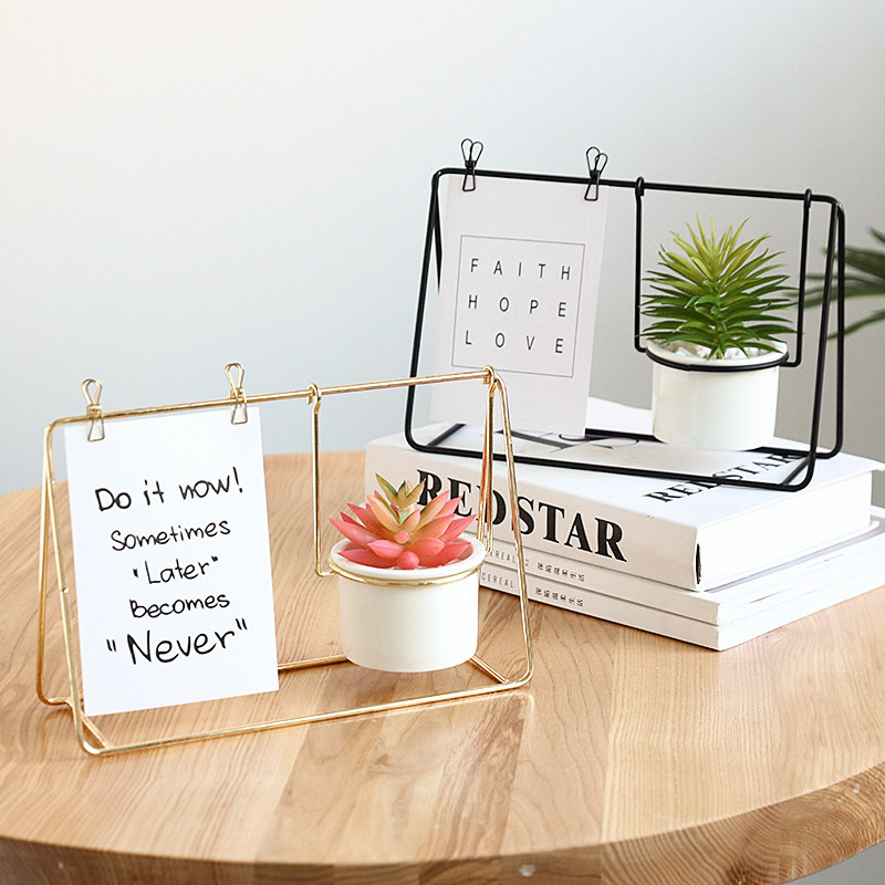 几何相框桌面摆件办公室好物仿真绿植房间布置装饰ins摆拍小物件