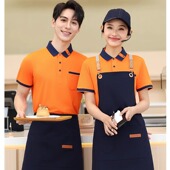 定制logo 工装 餐饮店员工作服短袖 T恤快餐火锅饭店餐厅服务员夏季