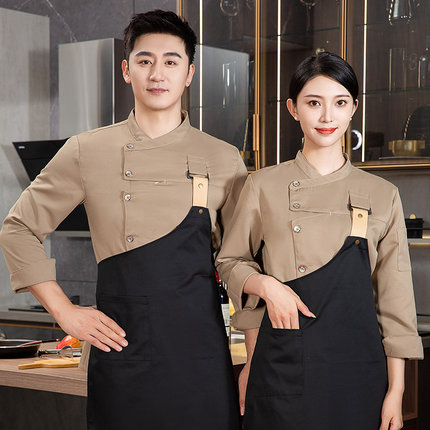 网红厨师工作服短袖法式烘焙餐饮男女套装酒店厨房厨师服长袖定制