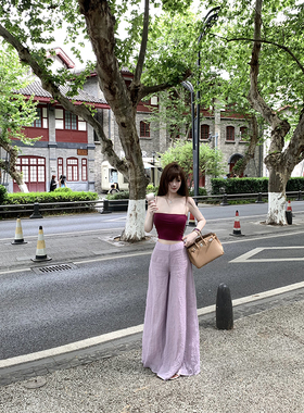 With 99jiu【宝藏松弛裤】宽松阔腿裤夏季垂感直筒显瘦多色休闲裤