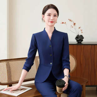 西装外套女士2026秋季新款珠宝店工作服高端酒店经理职业长袖套装