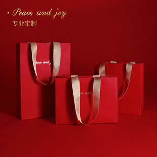 礼品袋红色高级感礼物袋生日手提袋子纸袋包装袋伴手礼袋小中大号