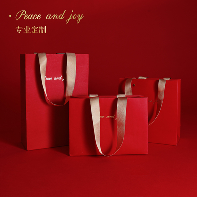 礼品袋红色高级感礼物袋生日手提袋子纸袋包装袋伴手礼袋小中大号