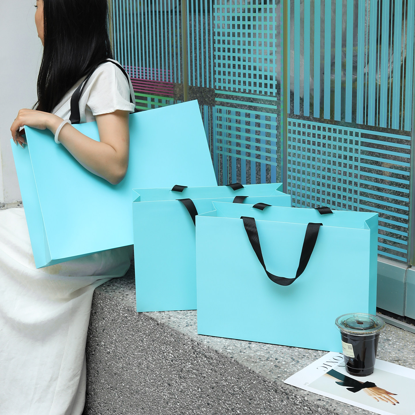 高级服装店专用手提袋纸袋购物袋女装衣服美容院定制礼品打包袋子