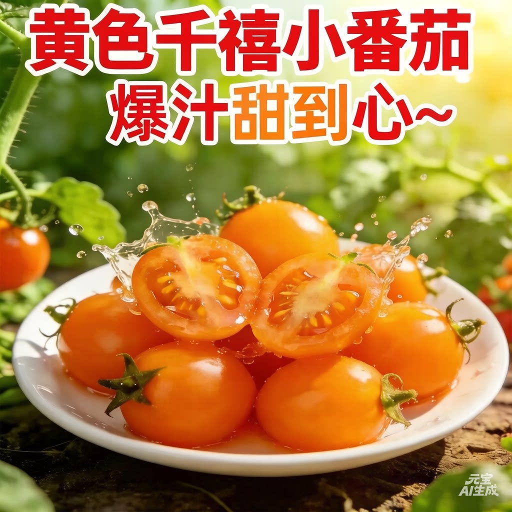 黄色小番茄黄金圣女果千禧果超甜小番茄黄番茄新鲜自然熟小黄柿子