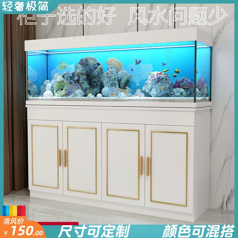 轻奢鱼缸柜底柜客厅家用隔断架子底座柜子水族箱订做承重大中小型