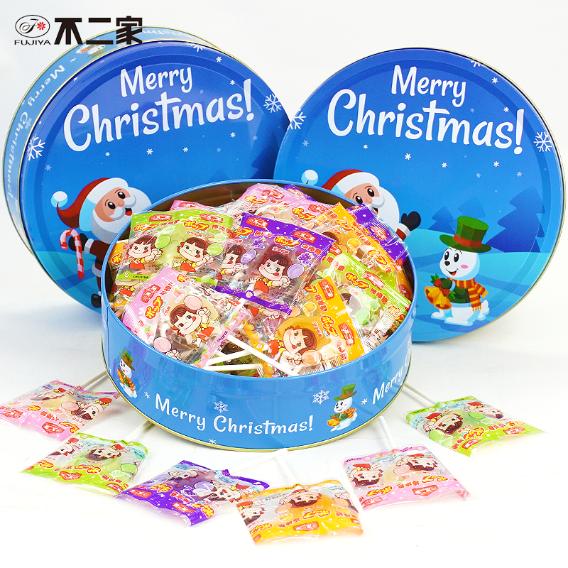 不二家果味棒棒糖圣诞节糖果水果糖礼盒50支送朋友同学生日礼物