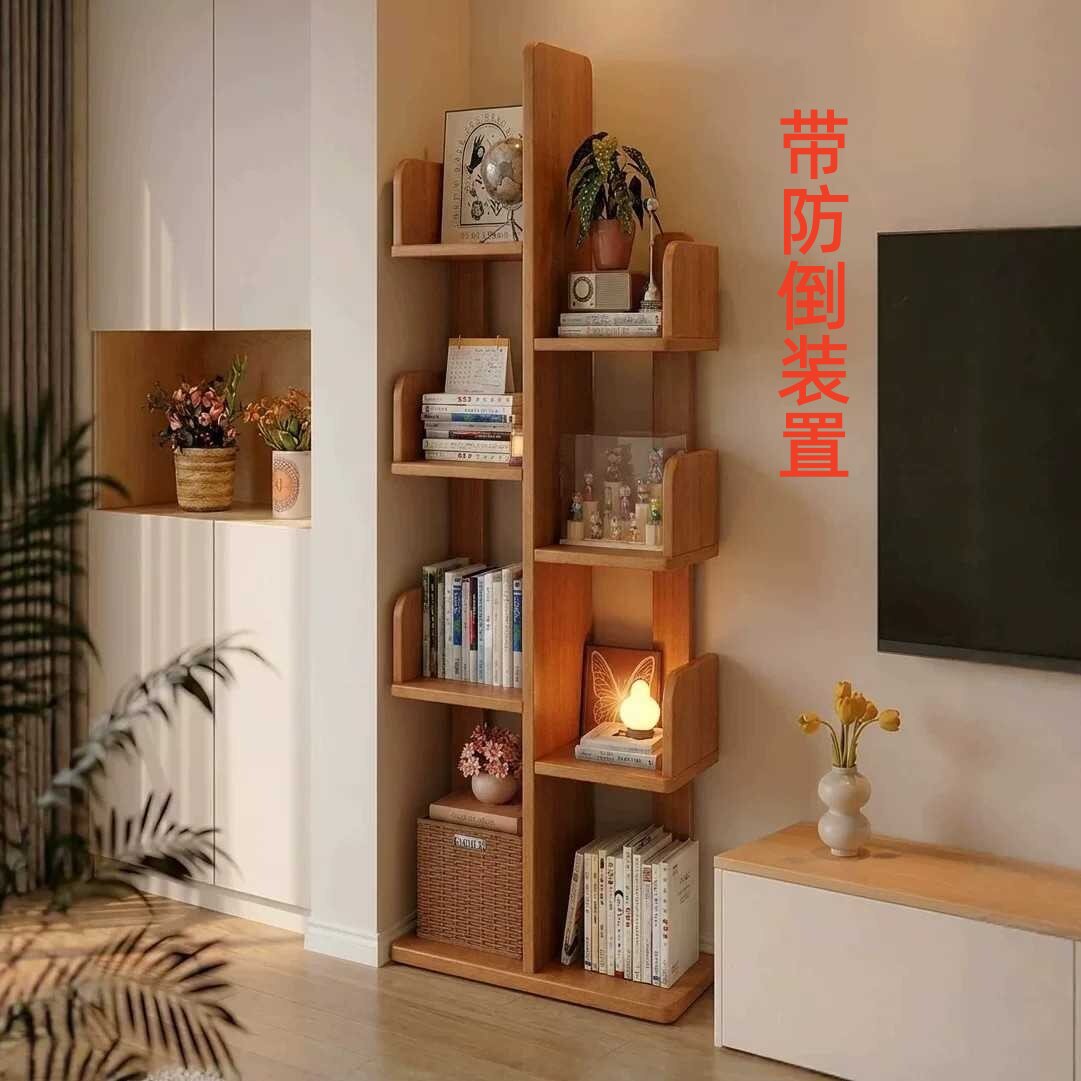 实木书架客厅展示架仙人掌树形