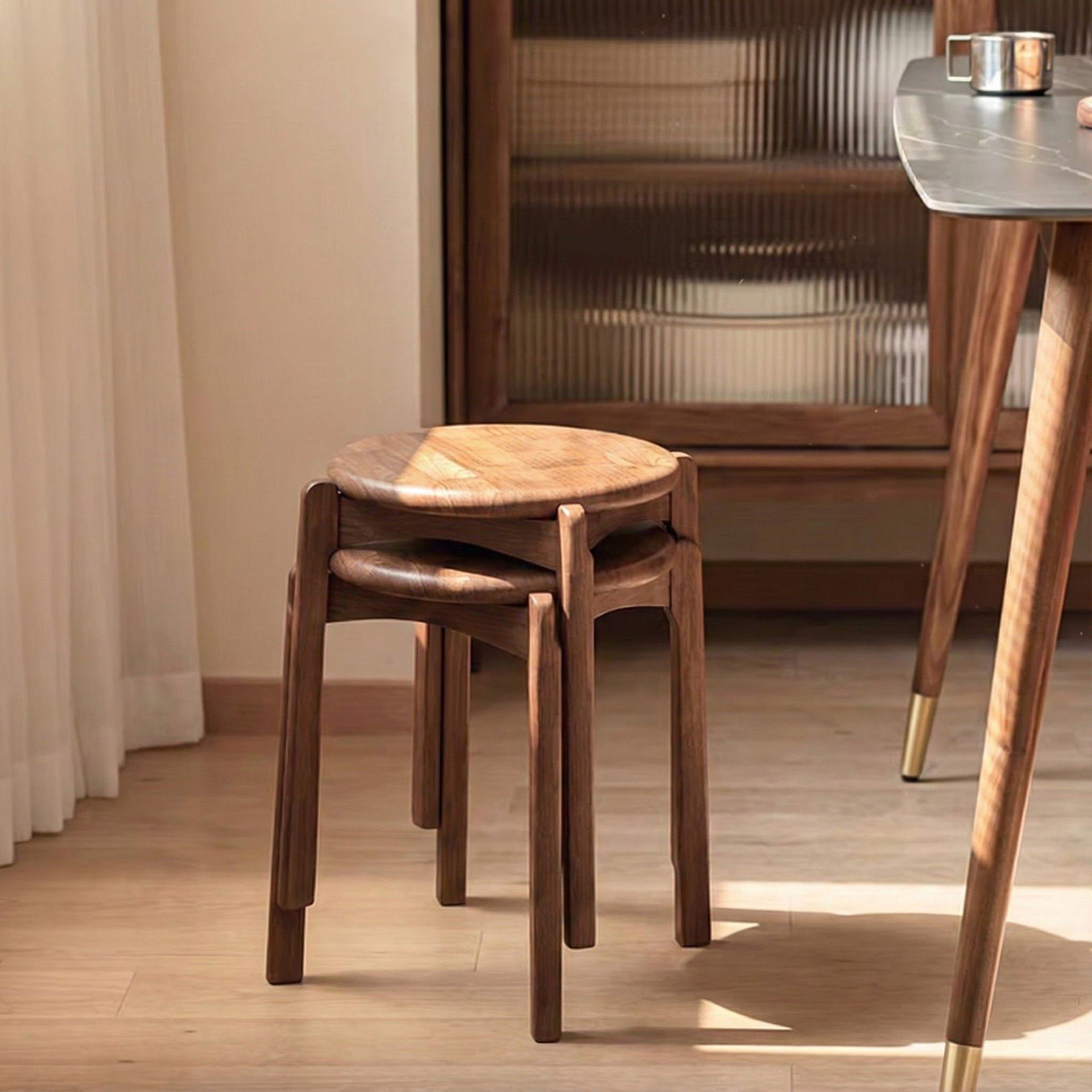 餐椅子可叠放家用凳子客厅实木餐桌专用饭桌椅子中古风餐厅餐桌凳,住宅家具,餐椅,淘宝优惠券,粉丝福利购,淘宝优惠卷