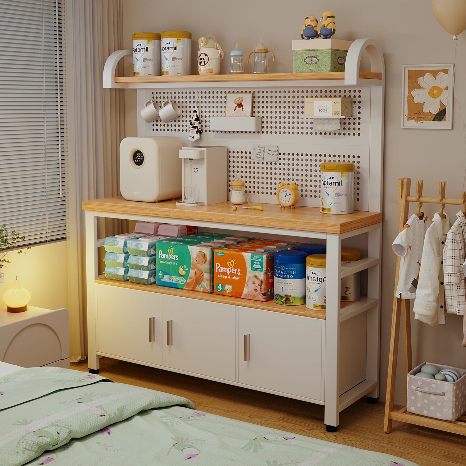 婴儿喂养台收纳柜宝宝用品玩具
