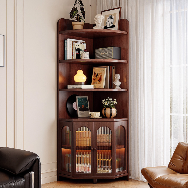 靠墙边拐角收纳柜卧室书柜