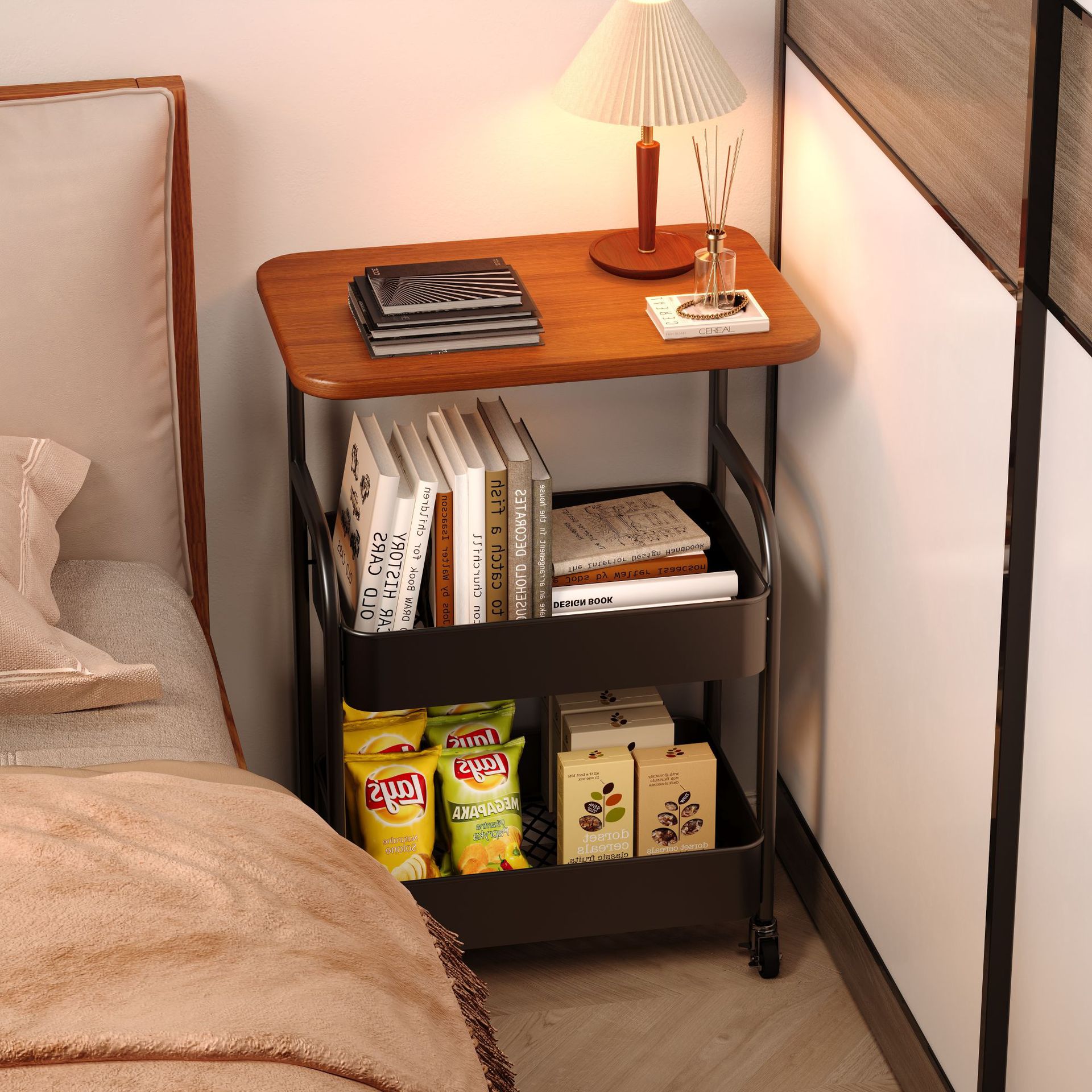 置物架多功能零食可移动小推车