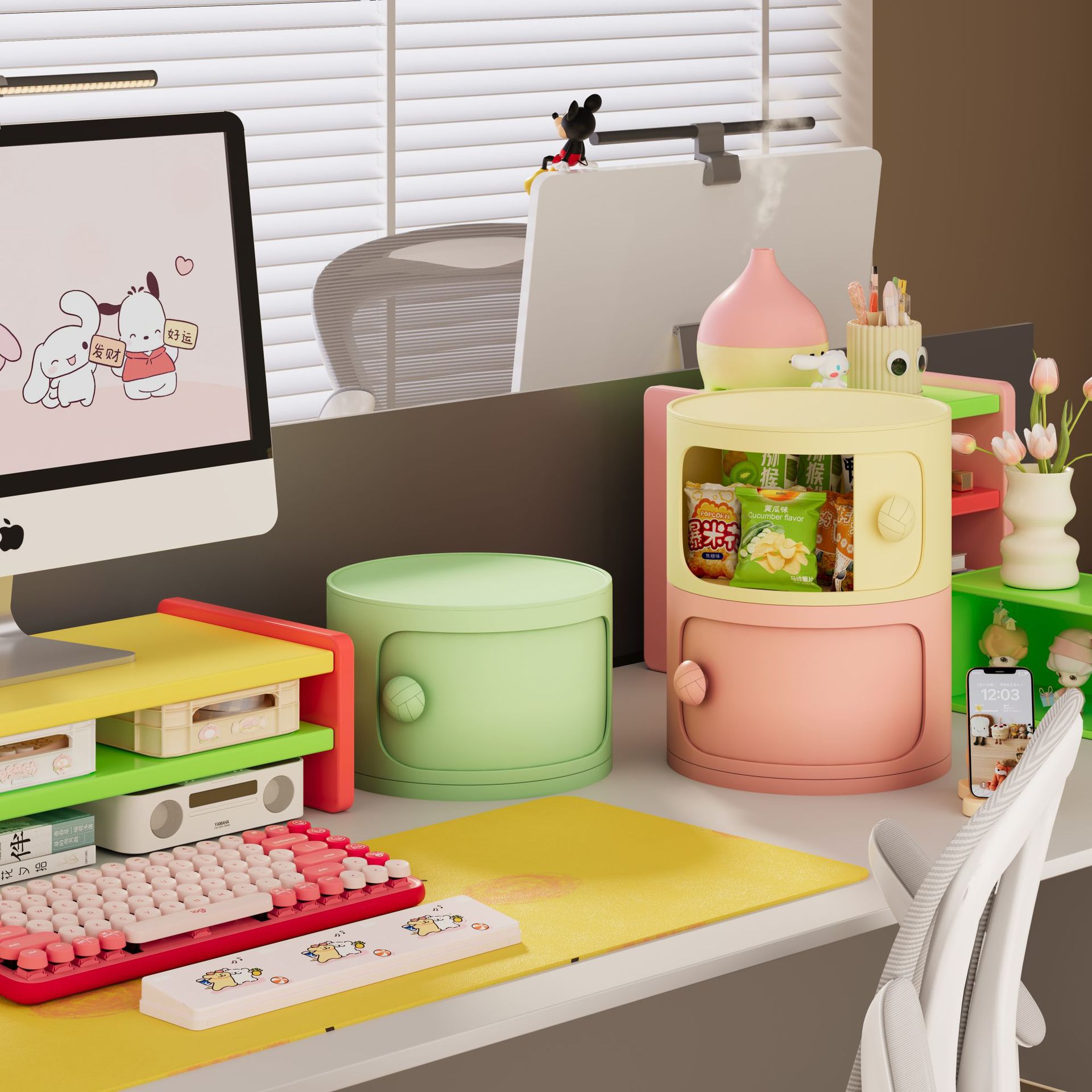 桌面储物柜零食收纳柜家用卧室