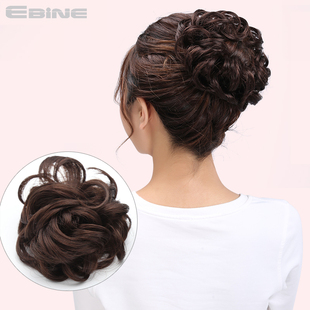 假发圈女盘头发卷发圈 真发 假发头花皮筋 丸子头盘发 花苞头蓬松