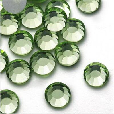果绿色国产浅绿美甲平底钻
