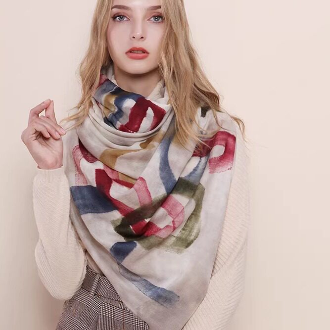 女士围巾秋冬季学生纯羊毛围巾披肩韩版女式羊绒围巾加厚