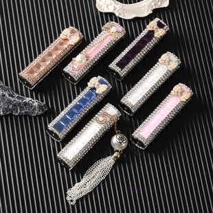 全新抖音同款 无声便携小巧精致 女士镶钻充电点烟器USB防风打火机