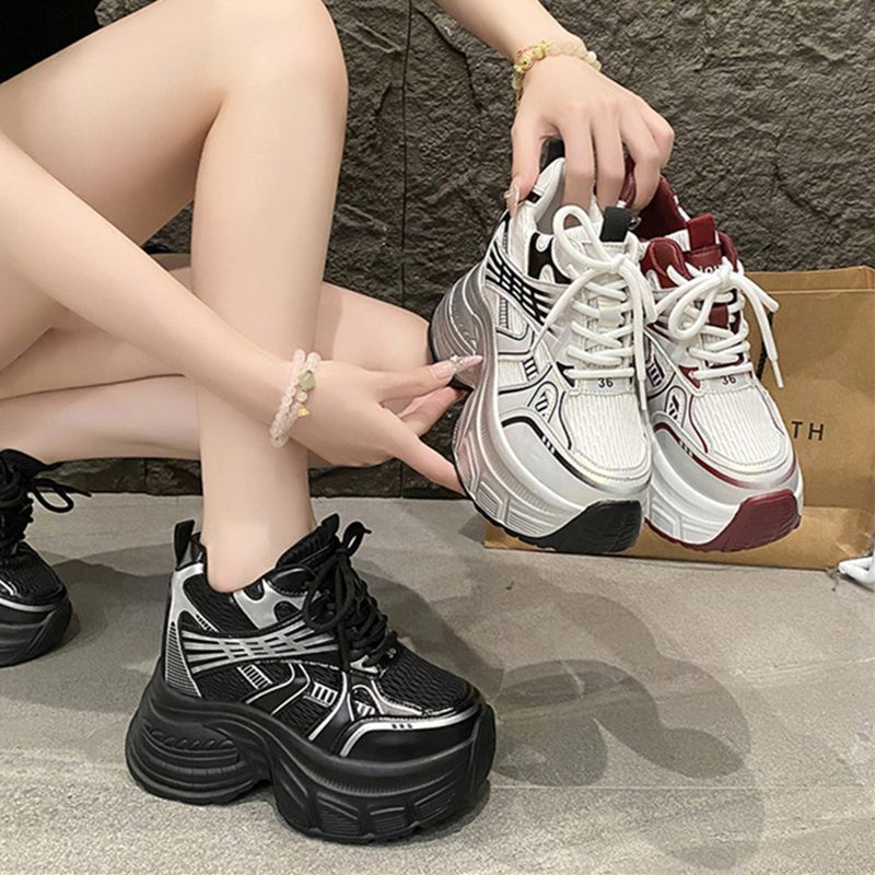 30313233小码厚底内增高女鞋10cm高跟鞋网红小个子增高鞋老爹鞋女