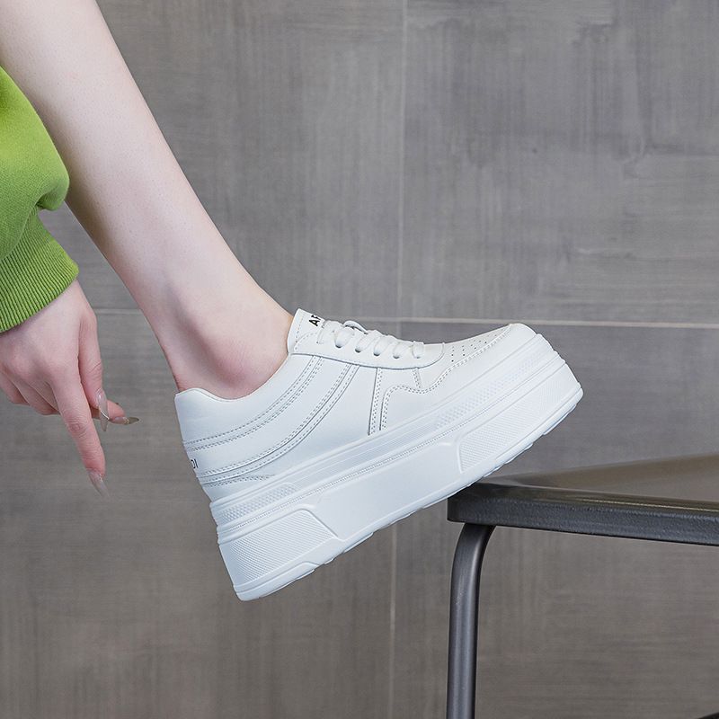 30313233小码9厘米小白鞋女小个子厚底松糕真皮内增高休闲鞋板鞋