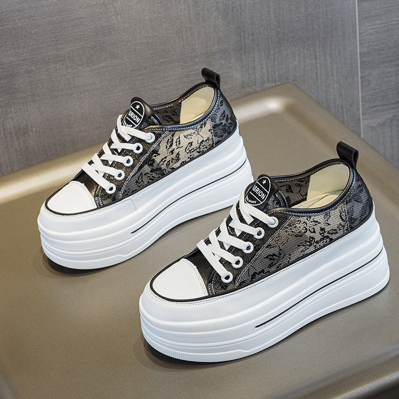 30313233小码小个子内增高小白鞋女厚底松糕8cm春夏新款透气真皮