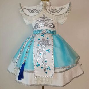 女童少数名族表演礼服装蒙古族唱歌演出服新疆彝族比赛走秀钢琴服