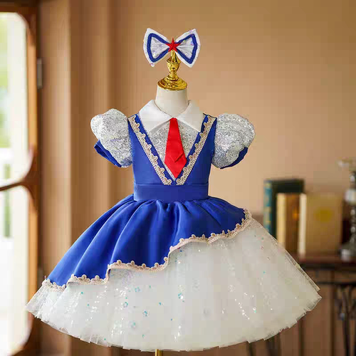 儿童表演服走秀主持人钢琴舞蹈服学生合唱朗诵服装女童公主蓬蓬裙