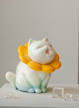 元也先生客厅玄关可爱网红花猫礼物家居电视柜摆件轻奢乔迁装饰品