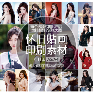 戴燕妮怀旧贴纸贴画印刷素材不干胶可打印A5A4收藏纪念明星追星