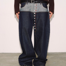 FSG 长排扣拼接红边赤耳原牛长裤