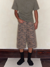 FSG 做旧隐形横插袋迷彩五分中裤