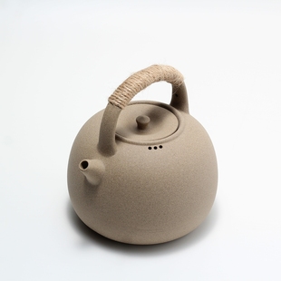 复古陶壶煮茶壶烧水壶 电陶炉陶瓷家用养生壶单壶明火碳炉 提梁壶
