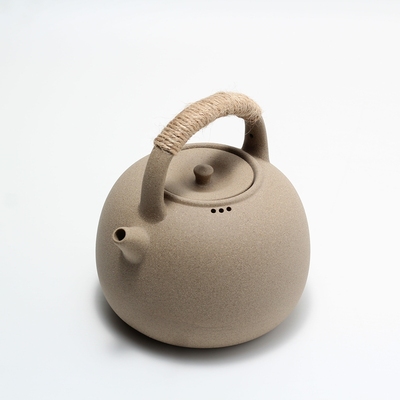 复古陶壶煮茶壶烧水壶 电陶炉陶瓷家用养生壶单壶明火碳炉 提梁壶