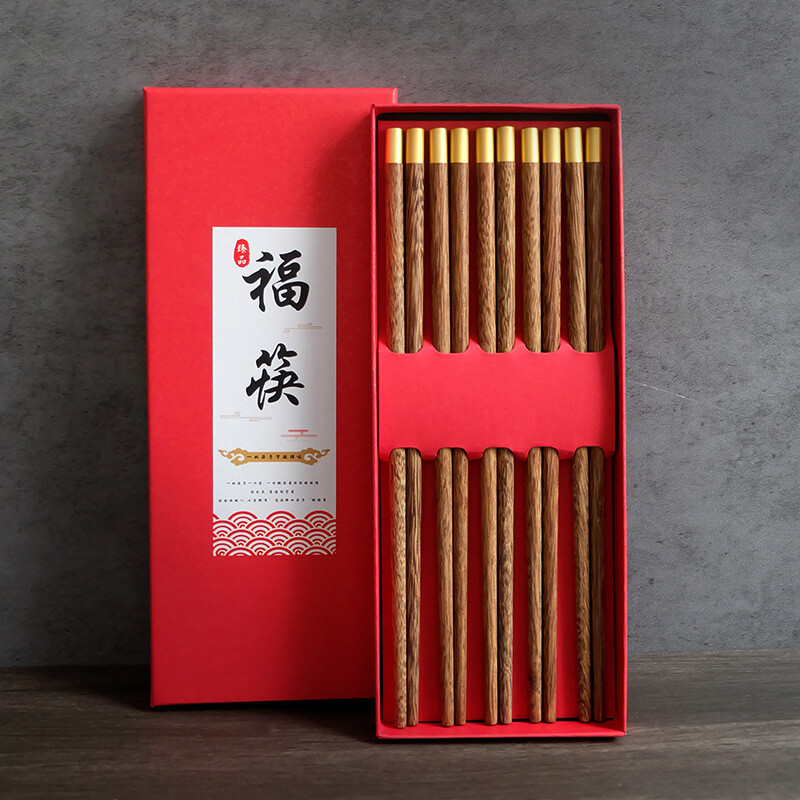 筷子5双装家用红檀木餐具一人一筷商用代发跑江湖用品工厂批发
