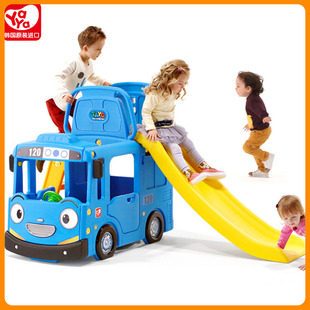 韩国进口yaya雅雅儿童攀爬滑梯汽车巴士室内宝宝滑滑梯组合玩具