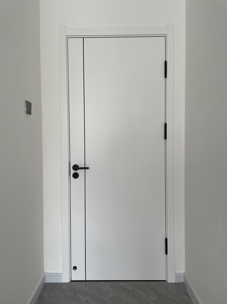 实木复合烤漆门,简约风格,黑线,平板门